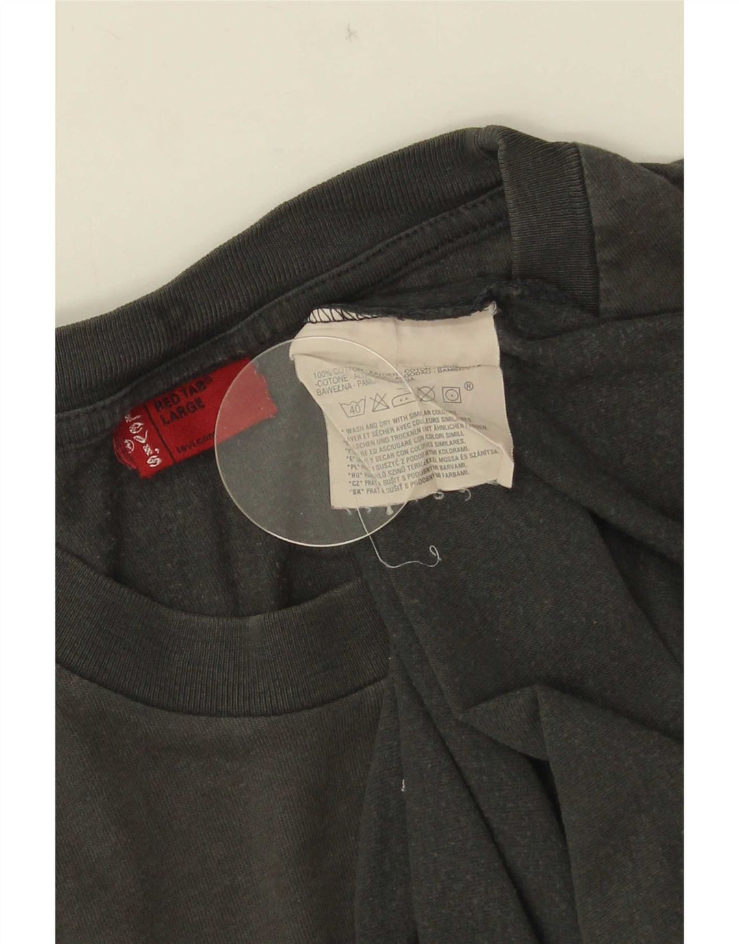 Мужской топ с рисунком Levi's, длинный рукав, большой размер, серый хлопок