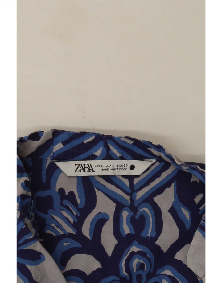 Женская блузка Zara Top UK 16, большая серая с цветочным принтом