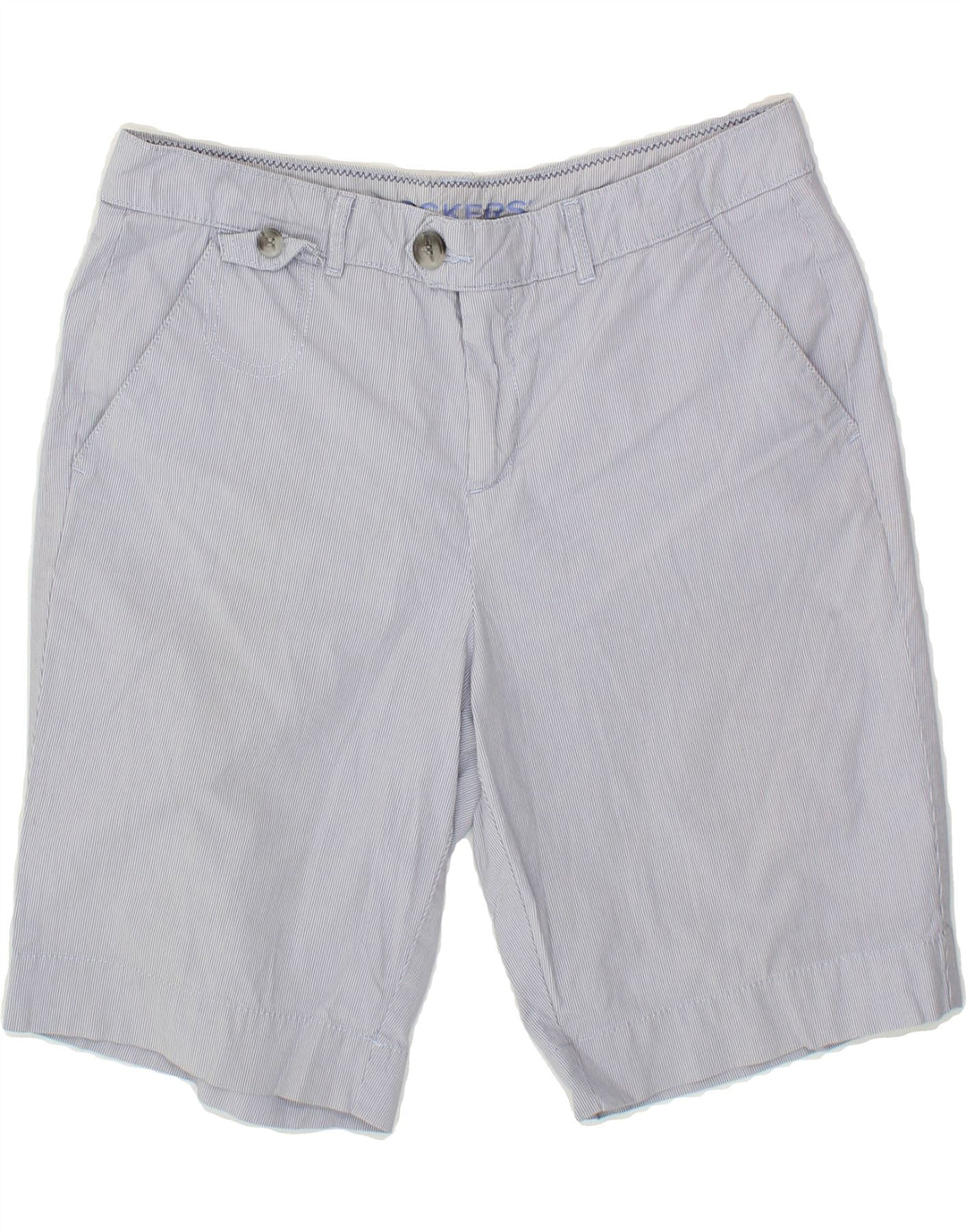 DOCKERS Womens Chino Shorts US 10 Large W32 Blue Pinstripe Vintage Dockers and Second-Hand Dockers from Messina Hembry 