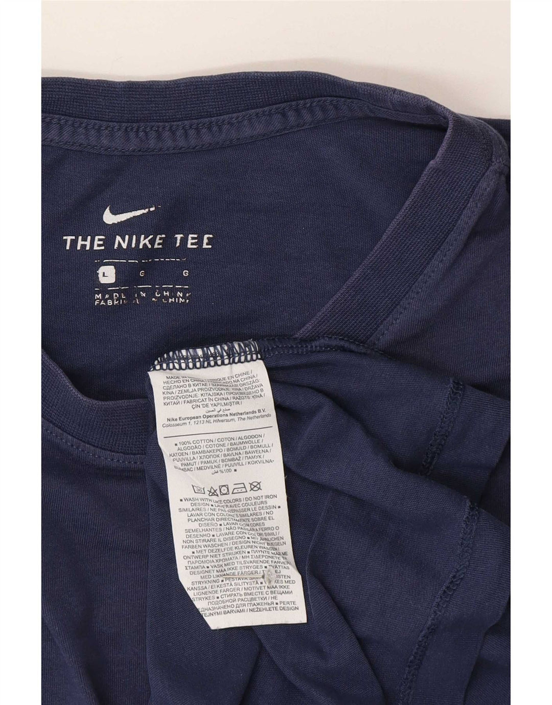 Мужская футболка Nike, большой размер, темно-синий, хлопок