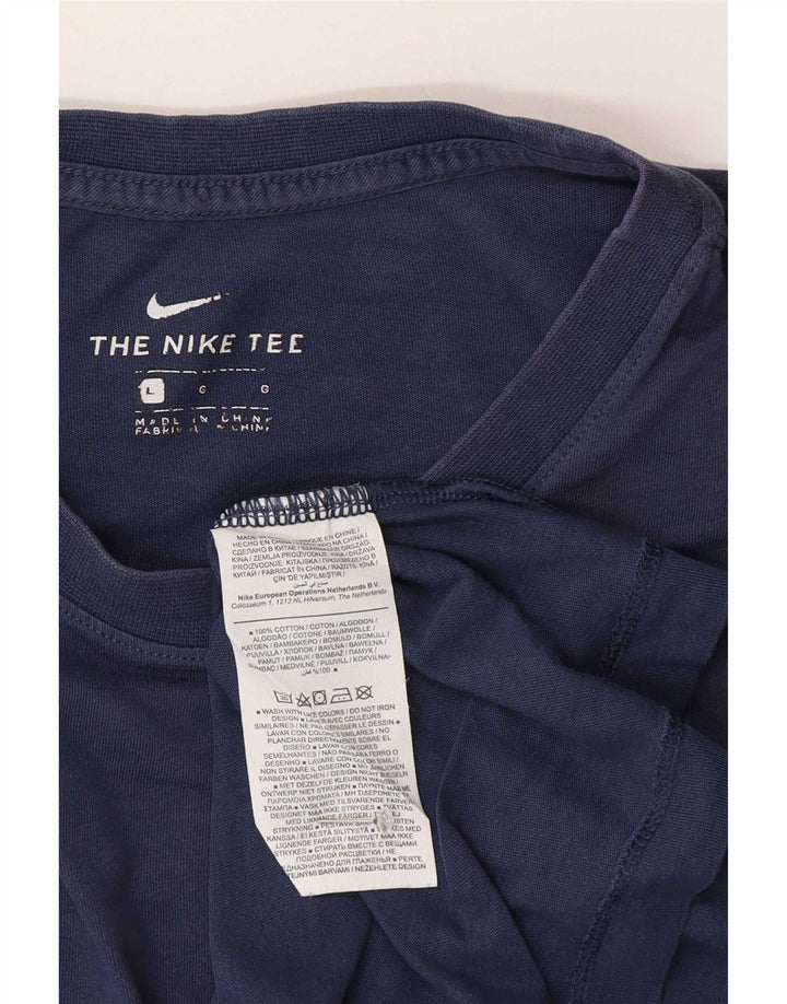 Мужская футболка Nike, большой размер, темно-синий, хлопок