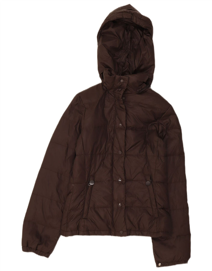 Benetton Женская утепленная куртка с капюшоном IT 40 Small Brown Полиамид