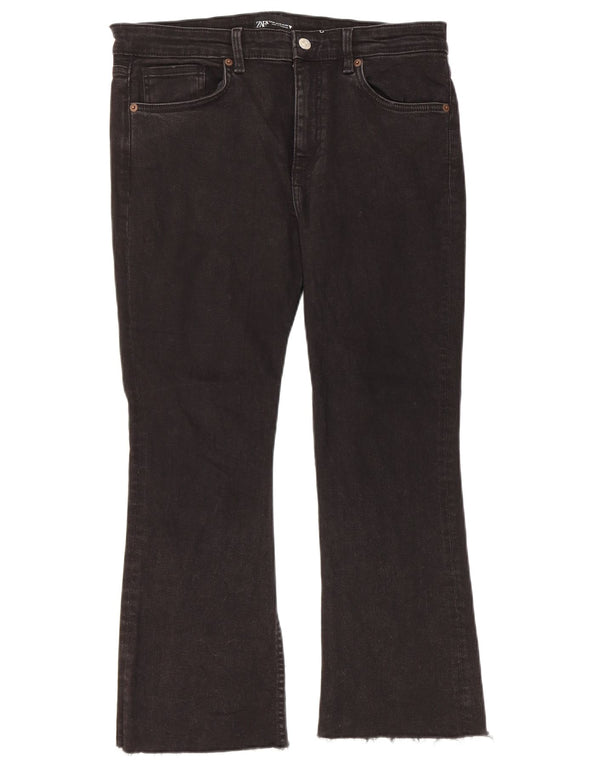 Женские укороченные джинсы Zara Bootcut EU 44 XL W34 L24, черный хлопок