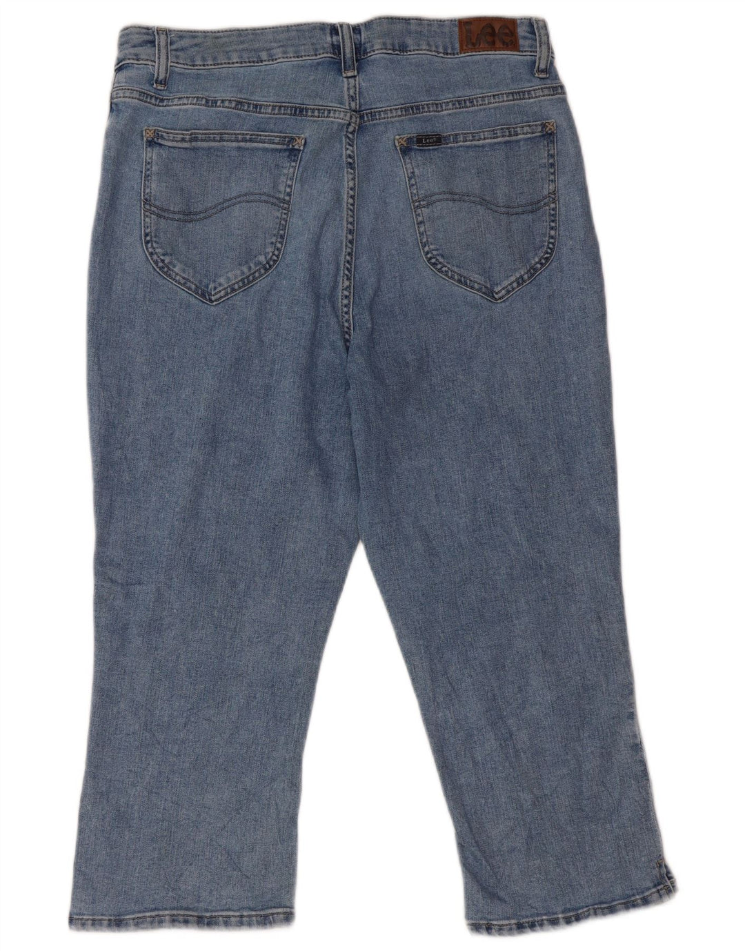 Женские джинсы-капри Lee с высокой посадкой, США 14, большие, W32 L20, синие, хлопок