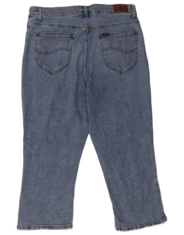 Женские джинсы-капри Lee с высокой посадкой, США 14, большие, W32 L20, синие, хлопок