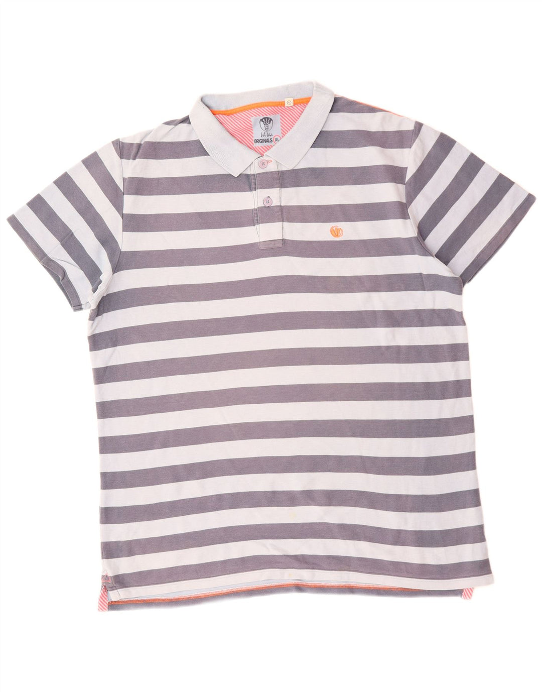 Мужская рубашка поло FAT FACE XL, хлопок в синюю полоску