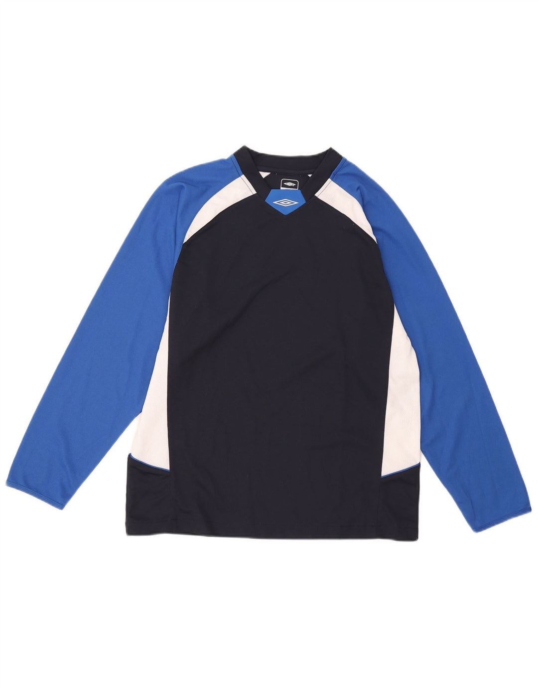 Мужской топ Umbro с длинным рукавом, средний, темно-синий, полиэстер с цветными блоками