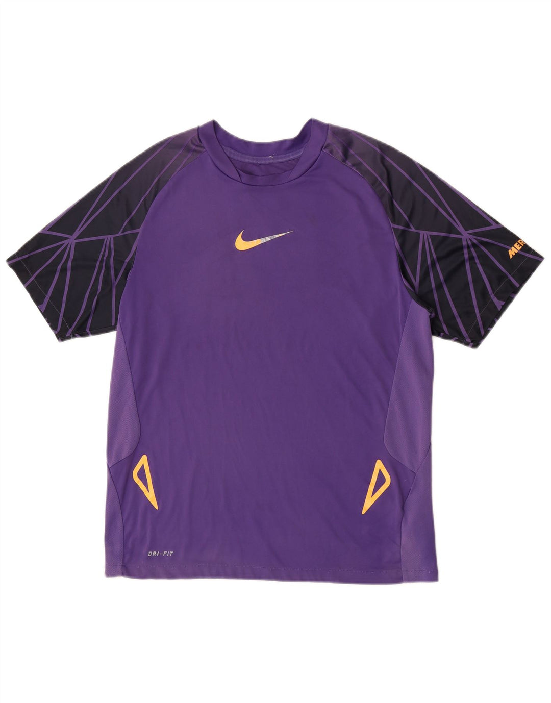 Мужская футболка Nike Dri Fit, верх, средний фиолетовый, полиэстер с цветными блоками