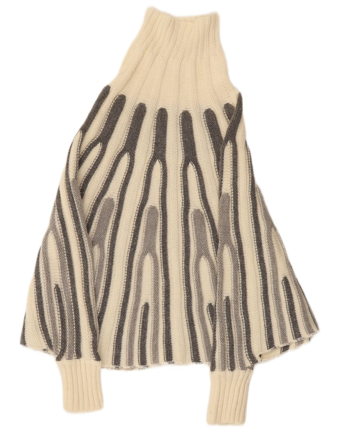 Женский джемпер-пончо VINTAGE UK 12, средний цвет в белую полоску