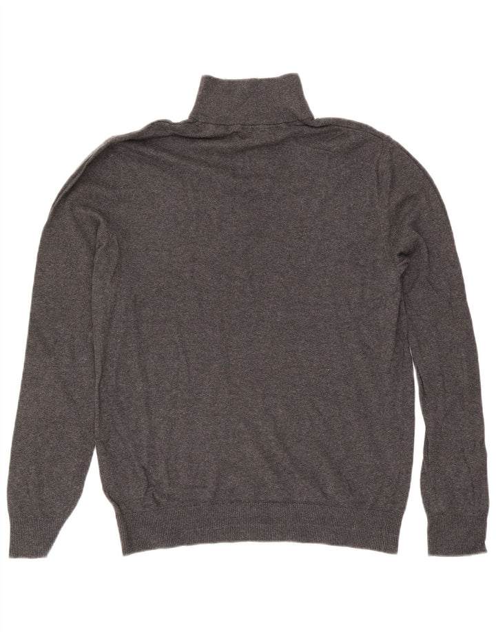 Мужской джемпер с воротником на молнии Jack & Jones, хлопковый свитер среднего серого цвета