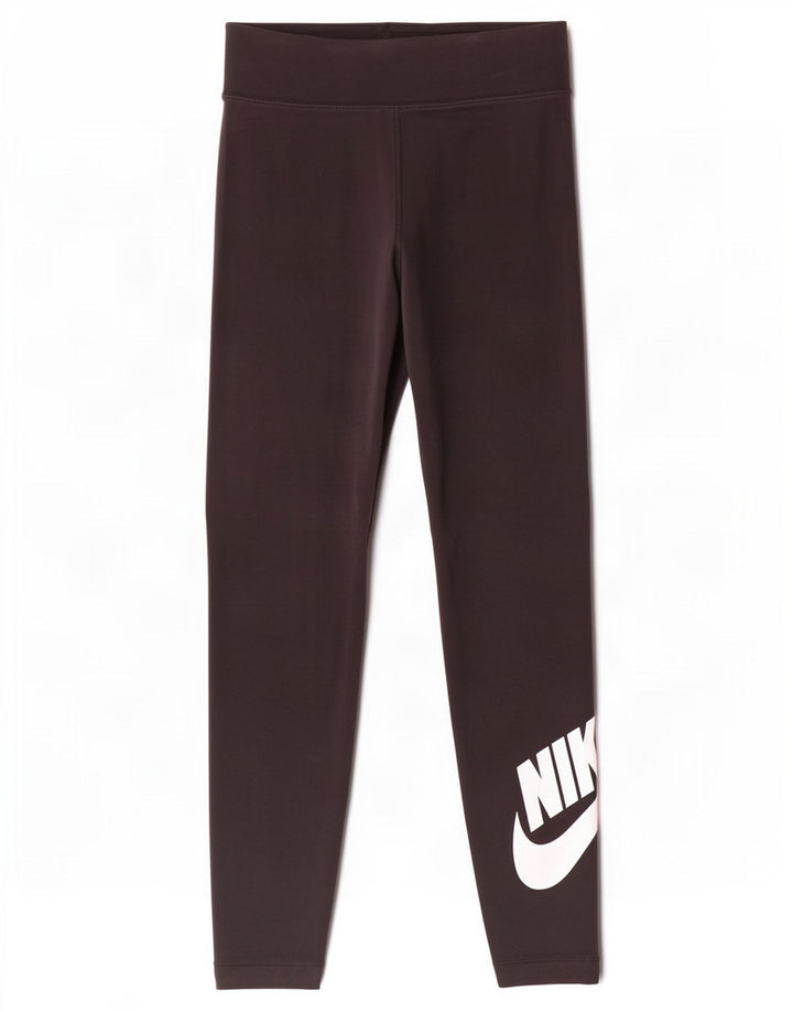 Женские леггинсы с графическим рисунком Nike UK 8, маленькие черные полиэстер