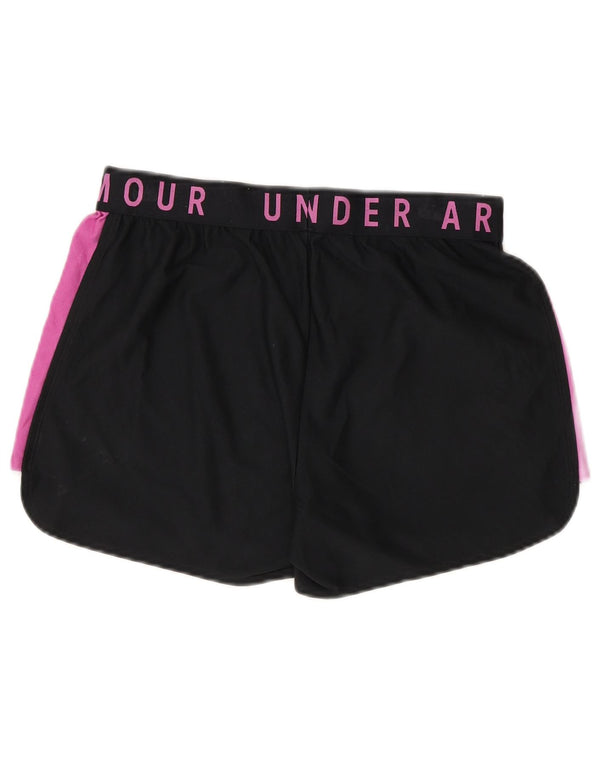 Женские спортивные шорты Under Armour Heat Gear UK 12, средние, черные, с цветными блоками