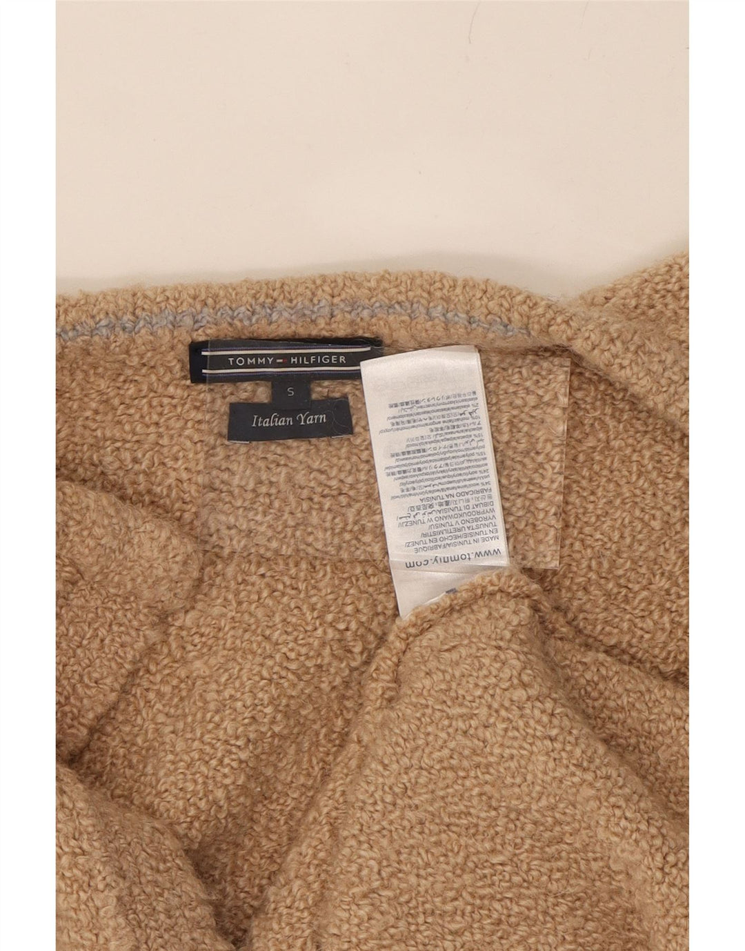 TOMMY HILFIGER Womens Open Cardigan Sweater UK 10 Small Beige Wool Vintage Tommy Hilfiger and Second-Hand Tommy Hilfiger from Messina Hembry 