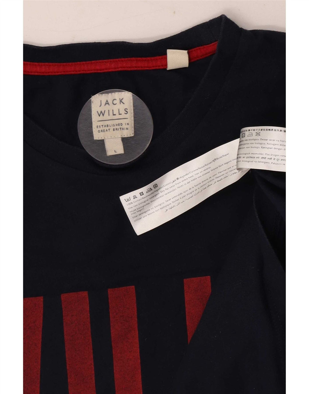 Мужская футболка с рисунком Jack Wills, большой темно-синий хлопок