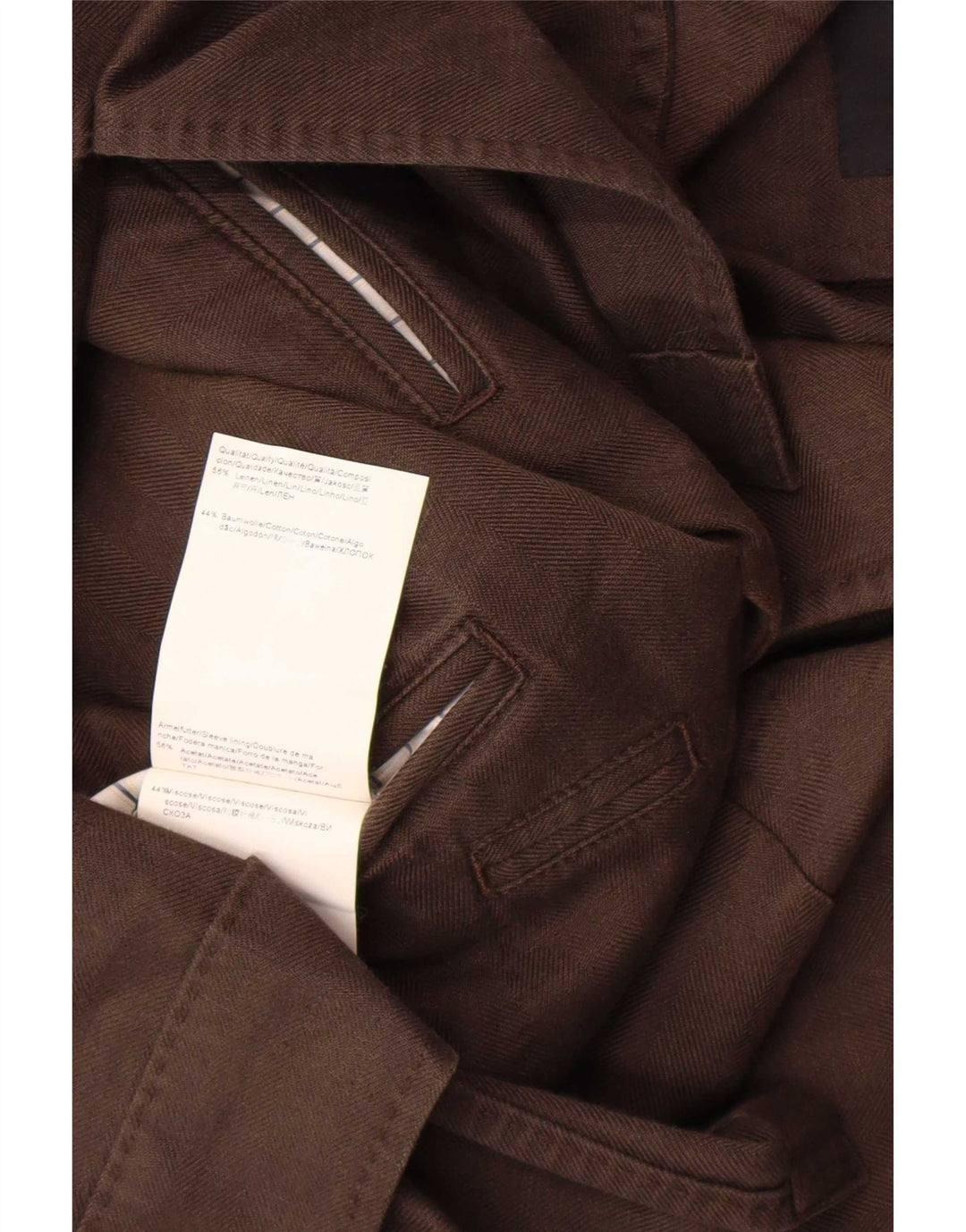 Мужской пиджак Hugo Boss на 2 пуговицах EU 52 XL Коричневый лен