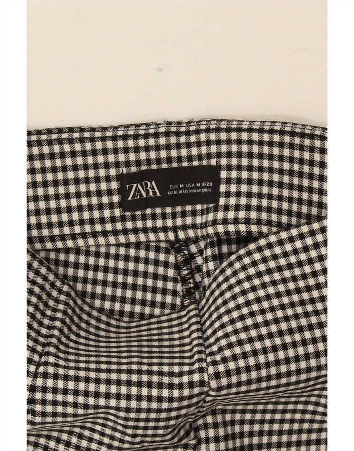 Женские леггинсы Zara UK 12, средние, черные в клетку