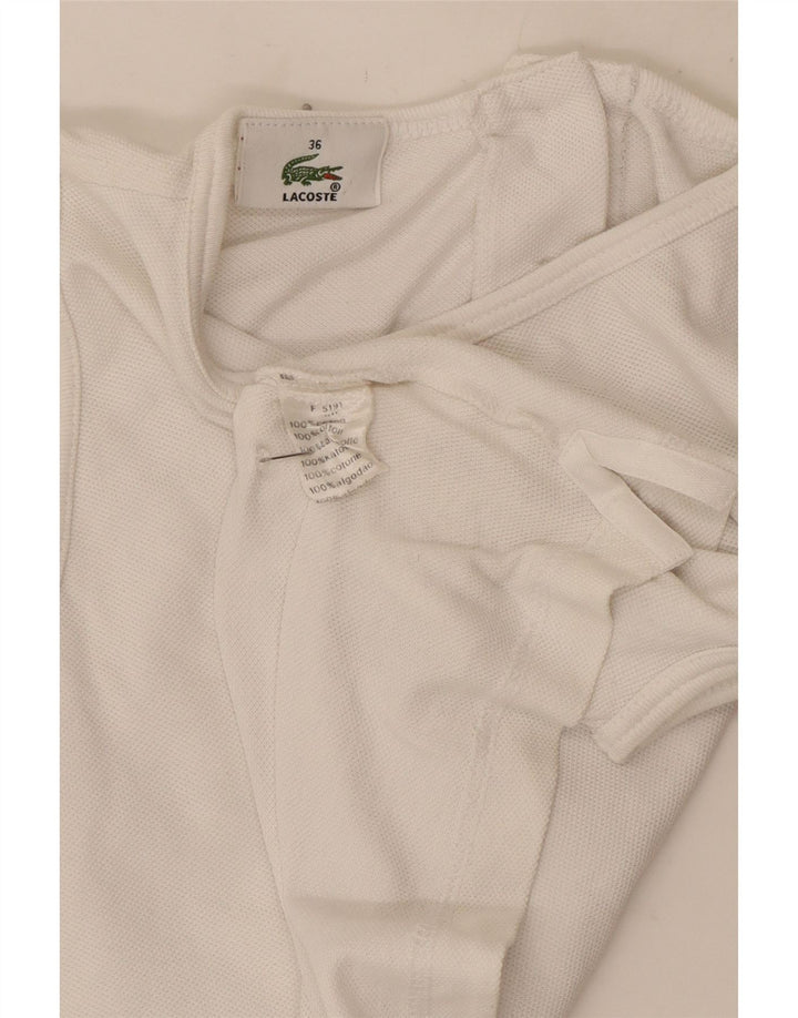 Женский укороченный жилет Lacoste, размер 36, маленький, белый хлопок