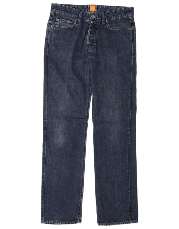 Мужские прямые джинсы Hugo Boss W31 L34 синие, хлопок