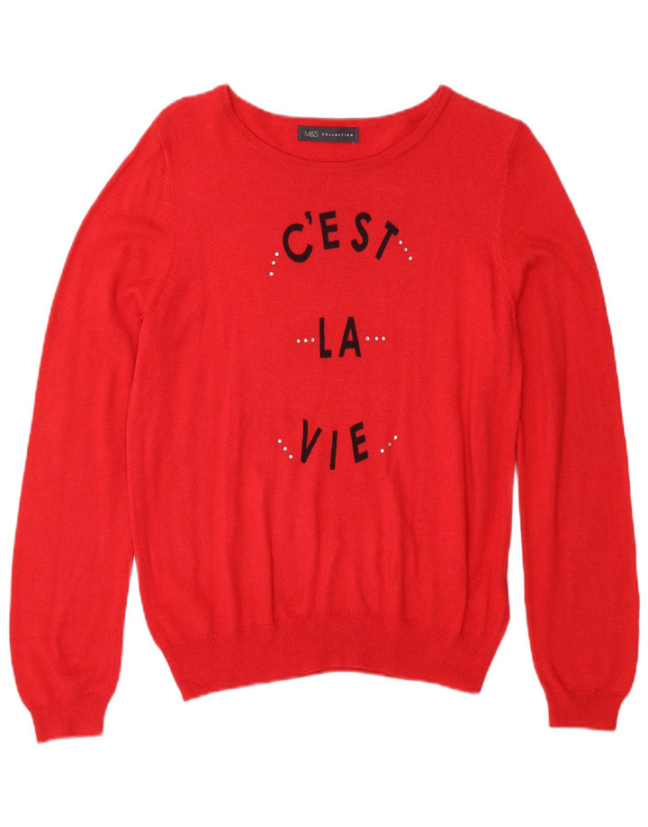 Женский джемпер с вырезом «лодочка» MARKS & SPENCER, Великобритания, 18 XL, красный