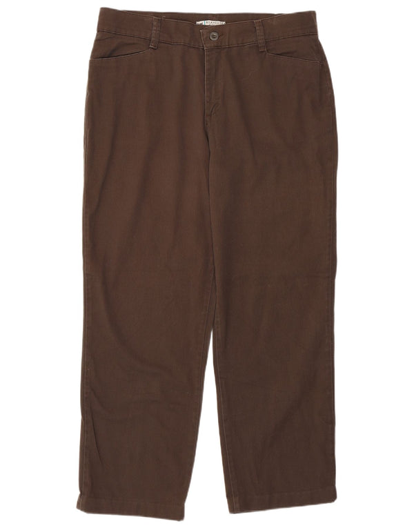 Женские повседневные брюки свободного покроя Lee, США 16, XL, W38, L28, коричневые, хлопковые