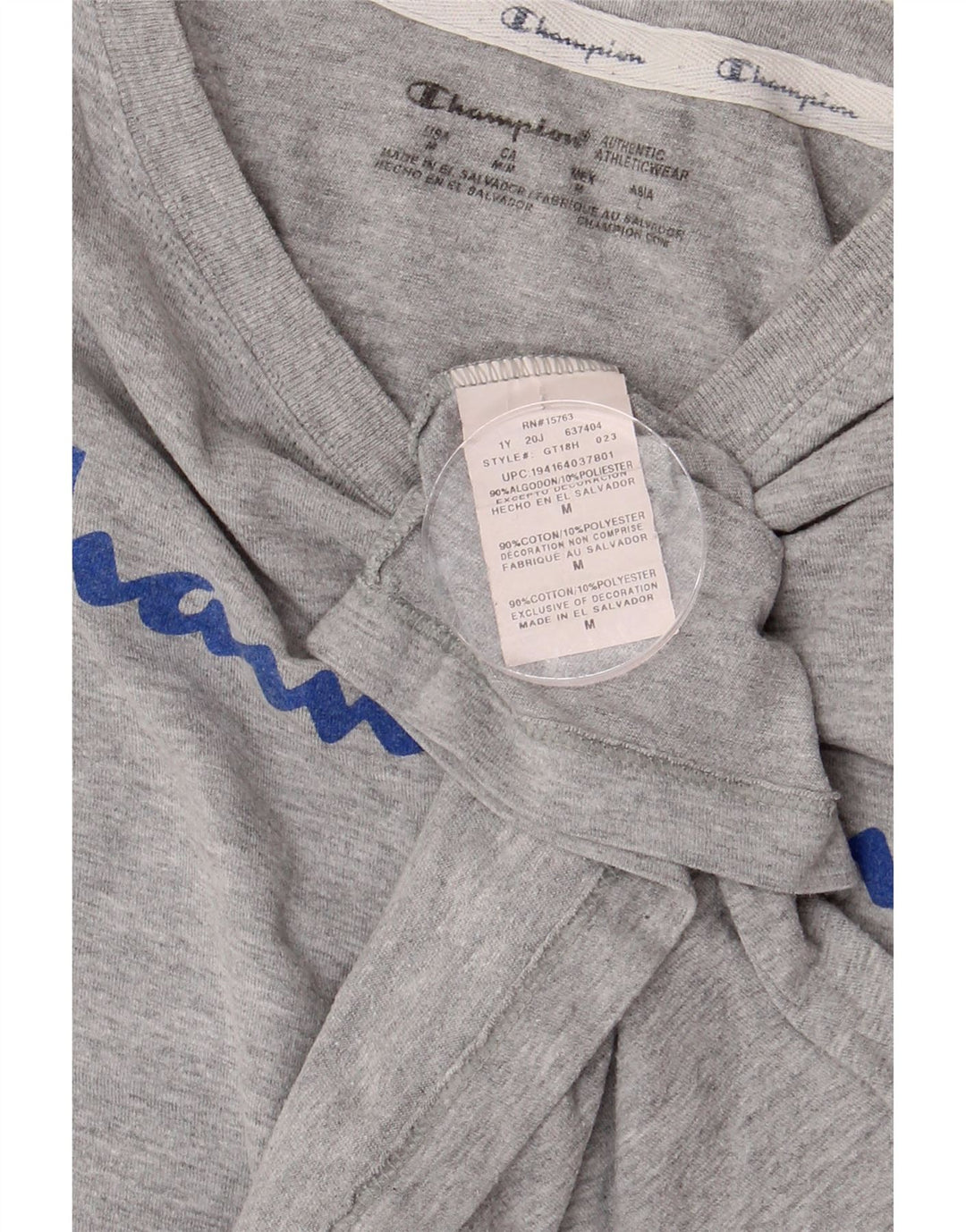 Женская футболка с рисунком CHAMPION Top UK 12, средний серый хлопок