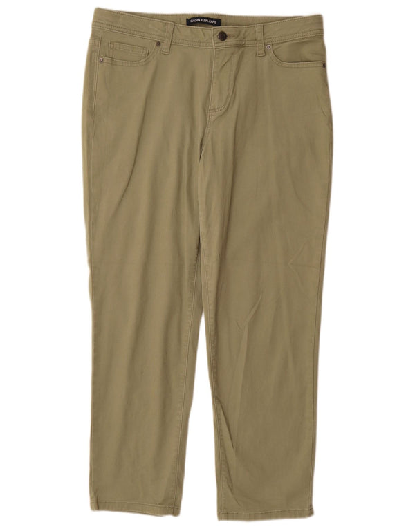 CALVIN KLEIN Женские повседневные зауженные брюки США 10, большие W30 L27, зеленые