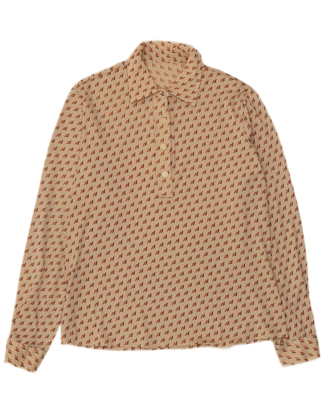 Женский пуловер VINTAGE UK 16, большой размер, бежевый с геометрическим узором