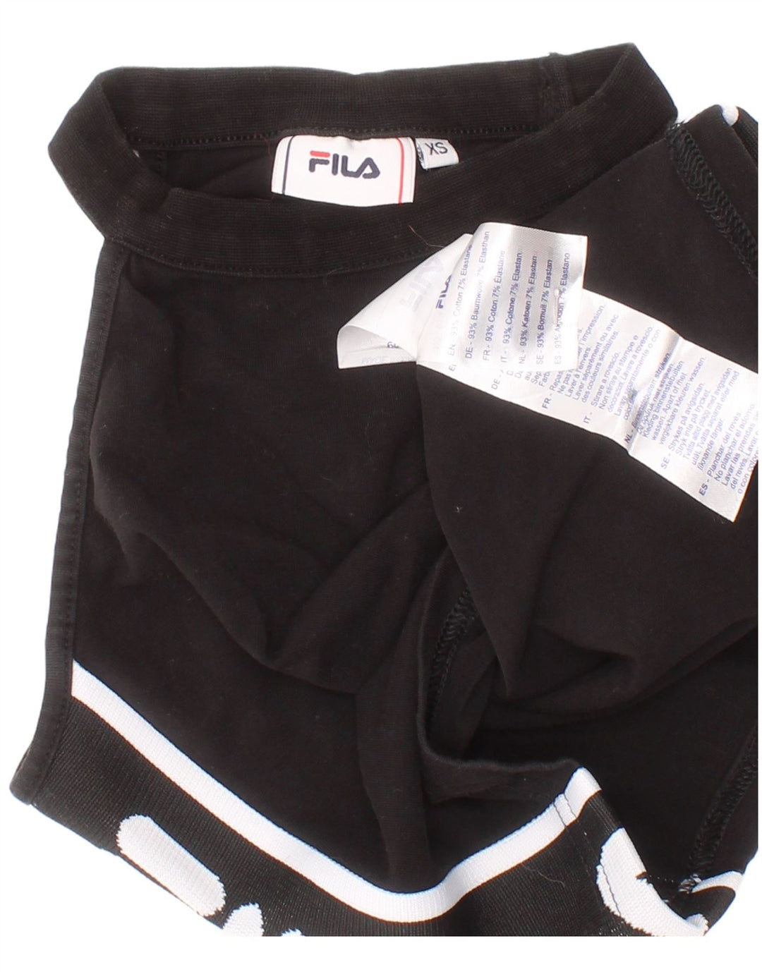 Женский укороченный топ с рисунком Fila XS, черный хлопок