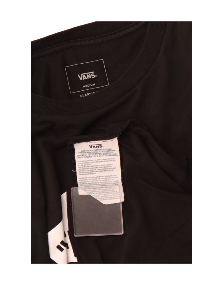 Мужской топ VANS классического кроя с рисунком и длинными рукавами, средний черный хлопок