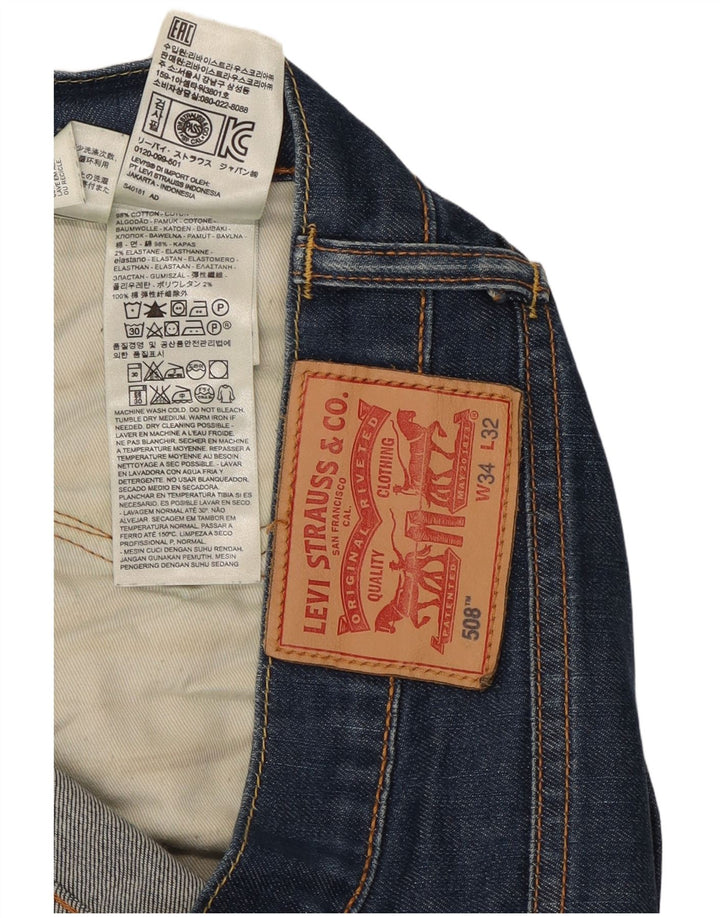 Мужские зауженные джинсы Levi's 508 W34 L32 синие, хлопок