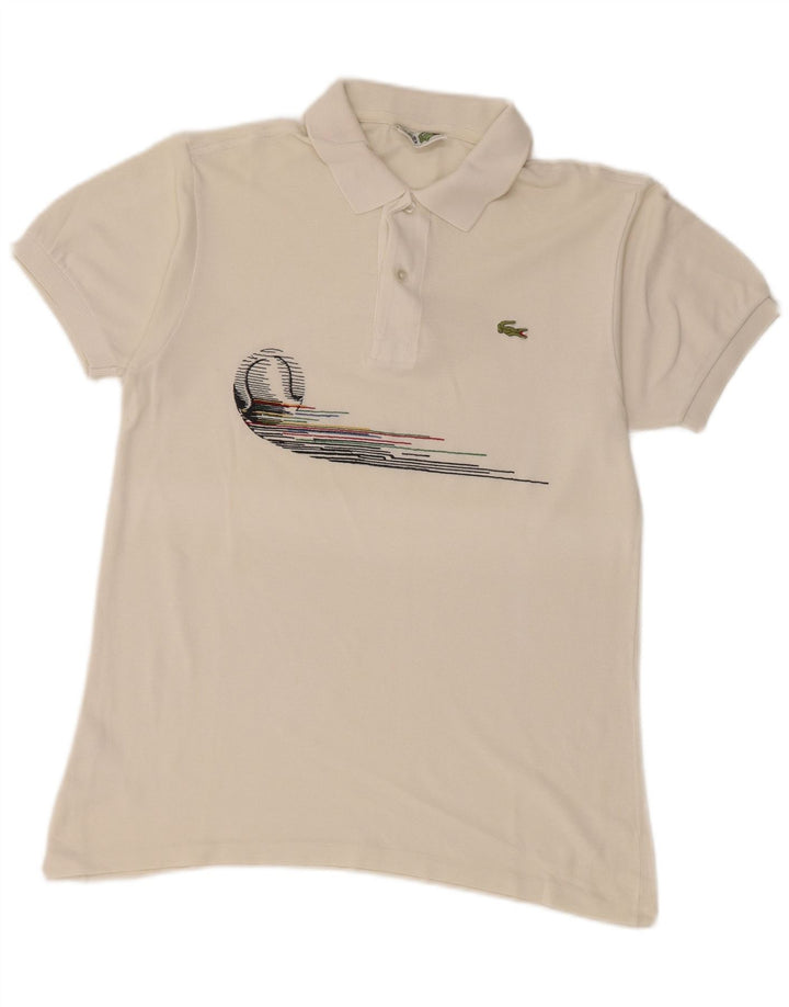 Мужская рубашка-поло LACOSTE, размер 3, маленькая, белый хлопок