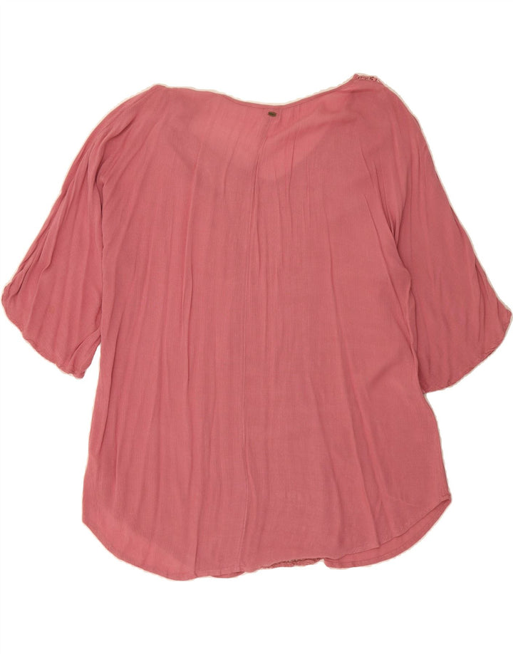 O'NEILL Womens Oversized Blouse Top UK 10 Small Pink Viscose Vintage O'Neill and Second-Hand O'Neill from Messina Hembry 