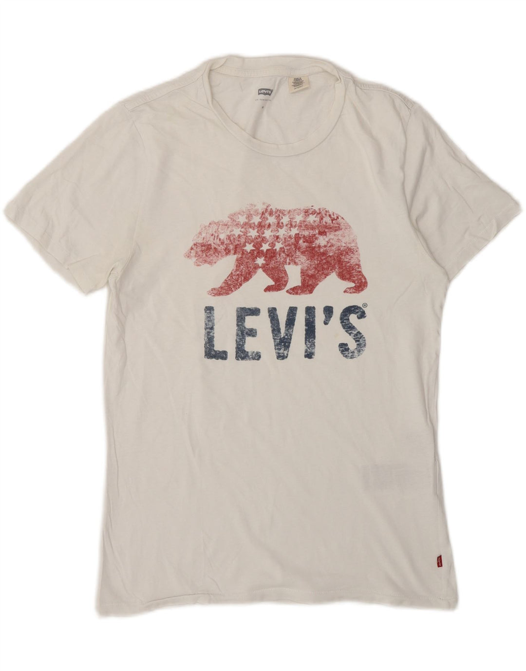 LEVI'S Mens Graphic T-Shirt Top XS White Cotton