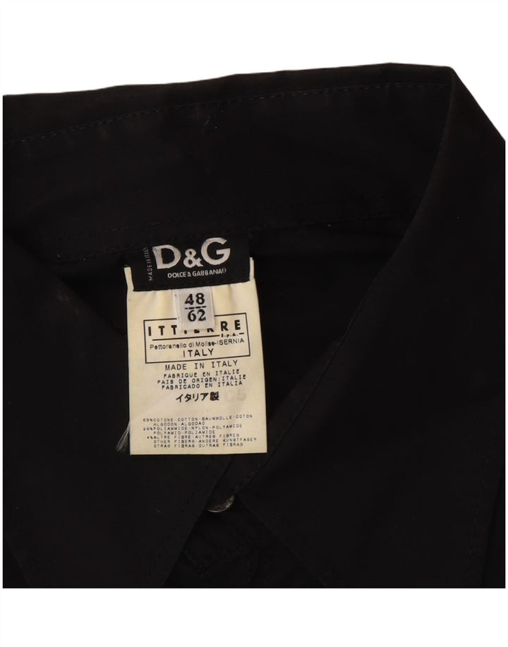 Мужская рубашка Dolce & Gabbana, размер 48, 2XL, черный хлопок