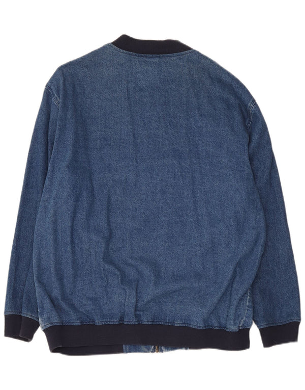 Женская джинсовая куртка оверсайз Asos UK 10, маленькая синяя, хлопковая с цветными блоками