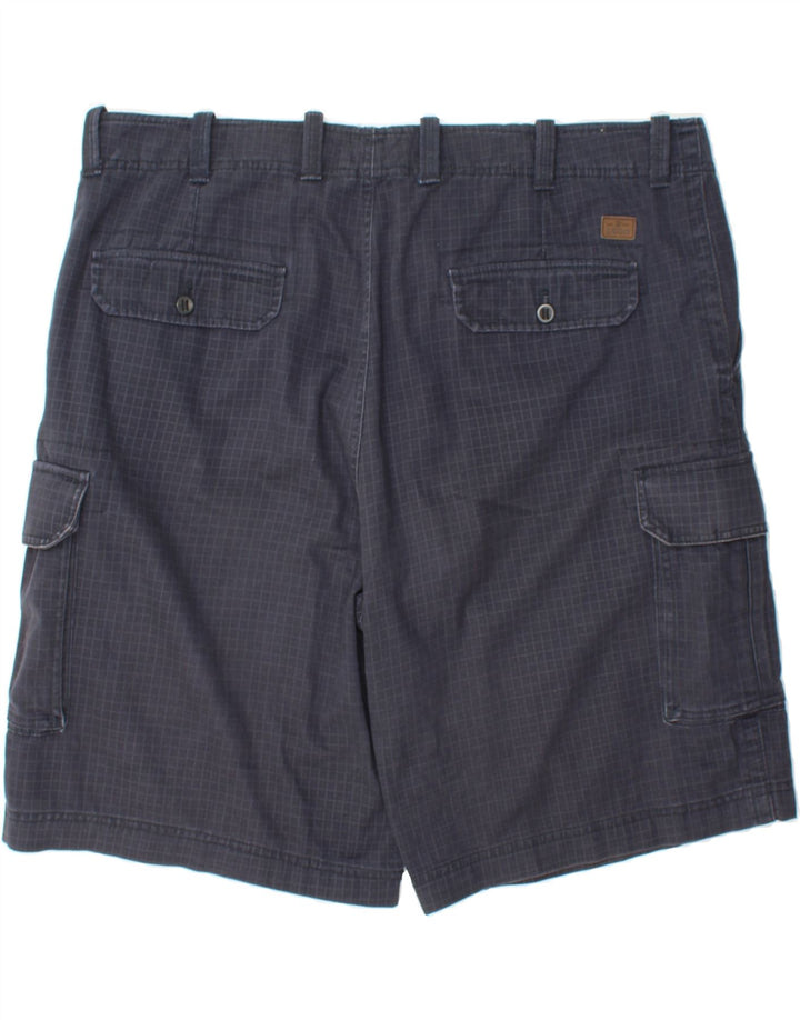 IZOD Mens Cargo Shorts W42 2XL Navy Blue Check Cotton Vintage Izod and Second-Hand Izod from Messina Hembry 