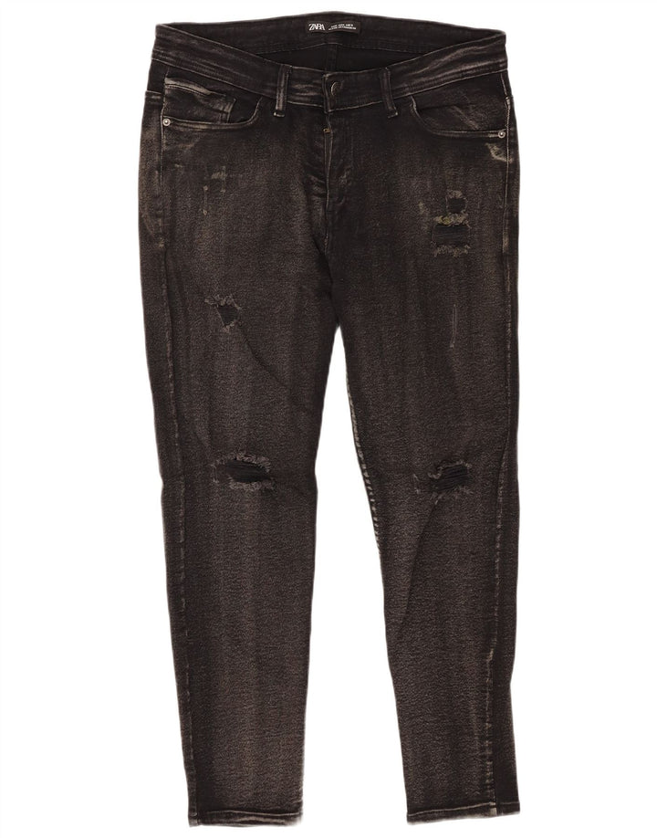 Мужские потертые джинсы скинни Zara W36 L25, черный хлопок