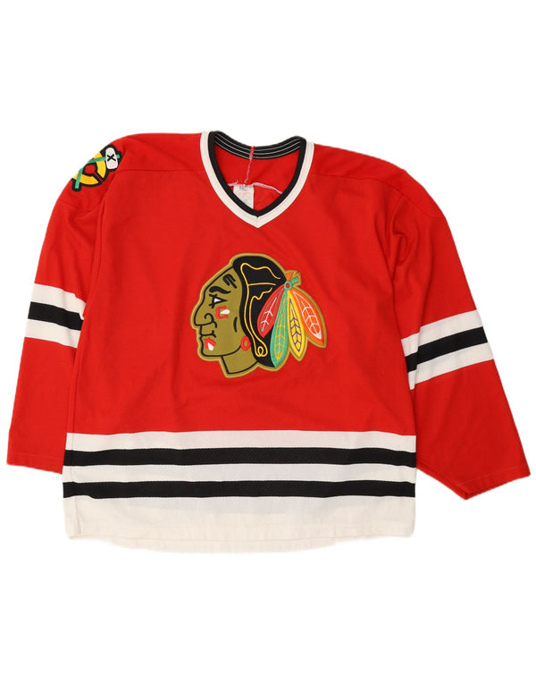 Винтажная мужская хоккейная рубашка Chicago Blackhawks CCM 1990-96, большая красная спортивная