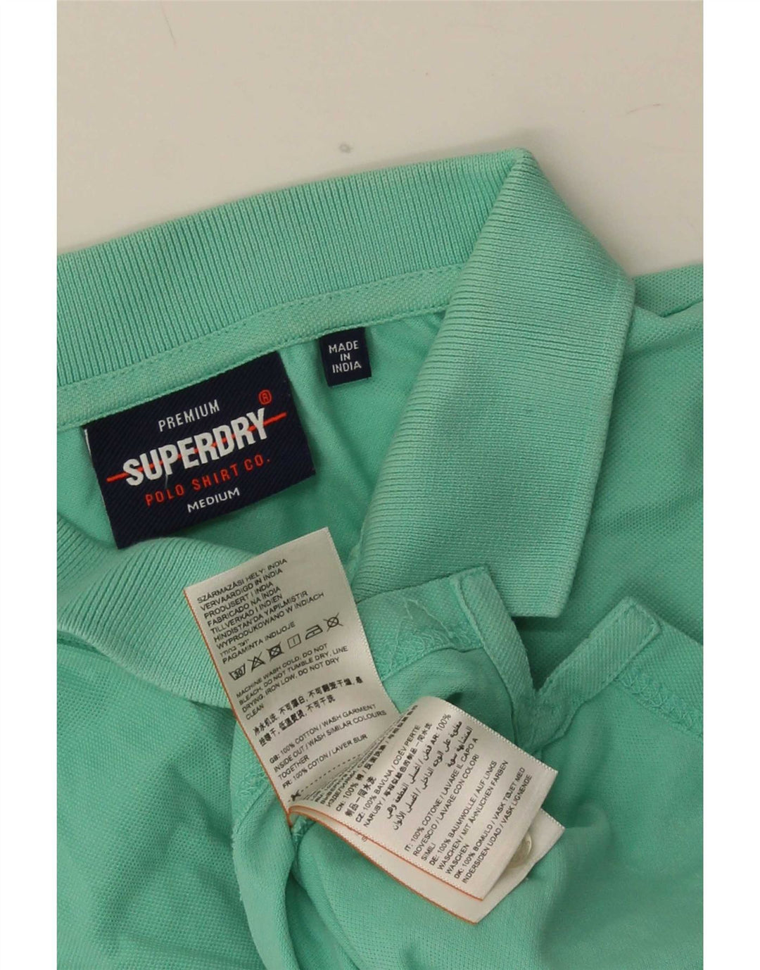 Мужская рубашка-поло Superdry, хлопок среднего зеленого цвета