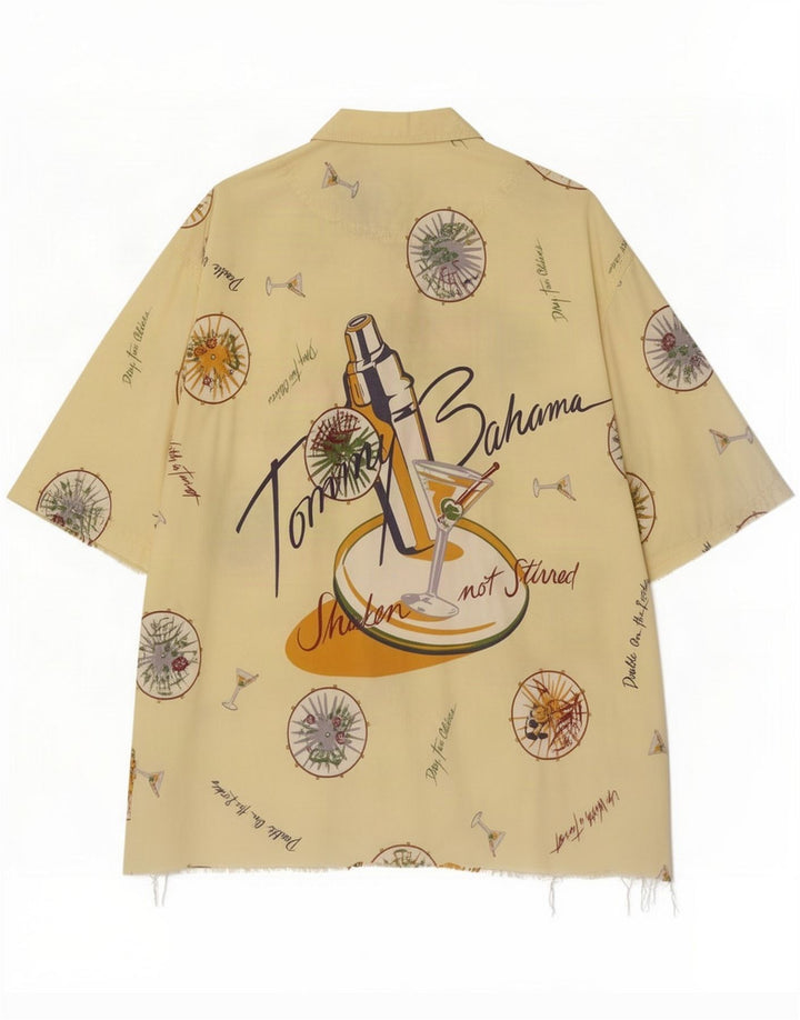 Tommy Bahama Мужская рубашка с коротким рукавом с абстрактным рисунком, средний желтый пляж