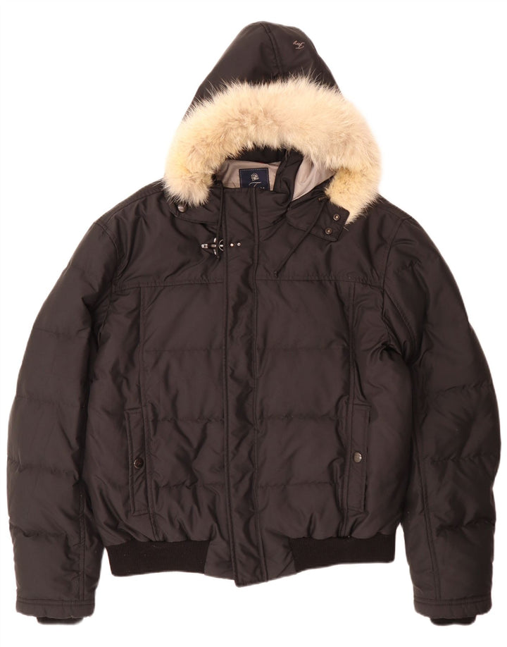 Мужская стеганая куртка Fay с капюшоном UK 44 2XL, черный полиэстер