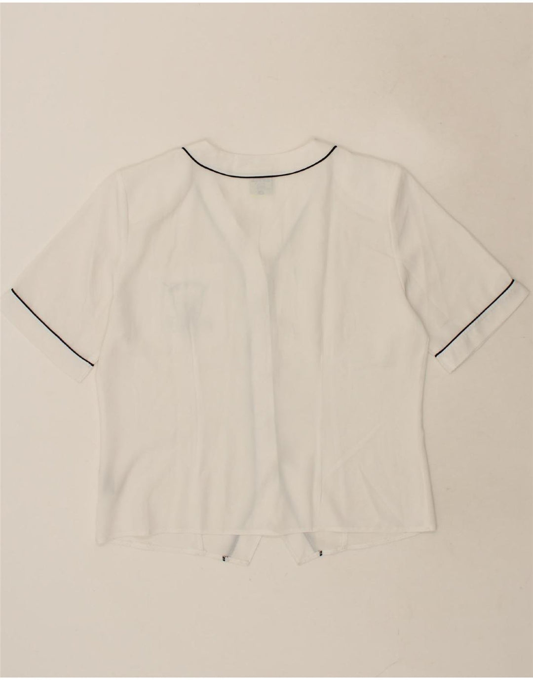 YESSICA Womens Short Sleeve Shirt Blouse EU 40 Medium White Polyester Vintage Yessica and Second-Hand Yessica from Messina Hembry 