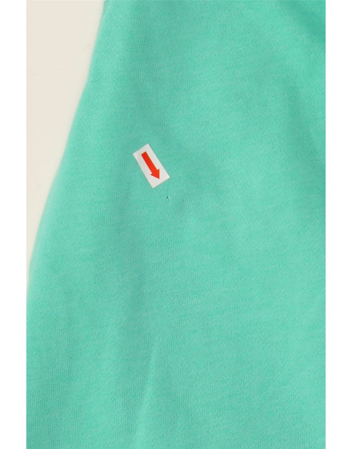 HOLLISTER Женский свитер с капюшоном на молнии с графическим рисунком UK 14, средний бирюзовый хлопок