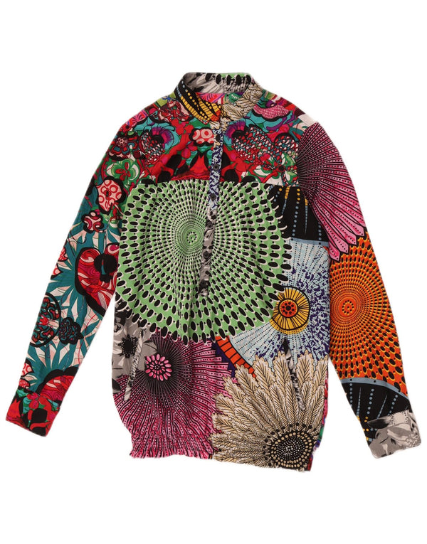 Женская блузка-пуловер Desigual UK 10, маленькая разноцветная лоскутная блузка
