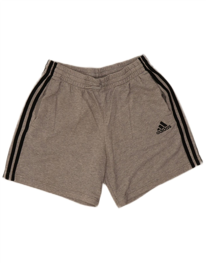 Мужские спортивные шорты Adidas среднего серого цвета из хлопка с крапинками