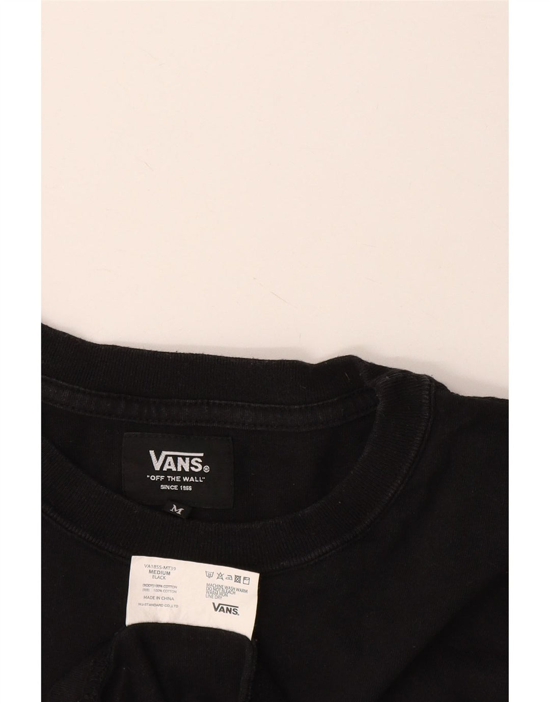 Мужская футболка Vans из хлопка среднего размера, черная