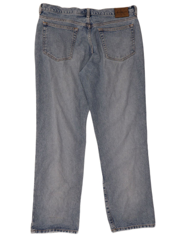 Женские прямые джинсы Calvin Klein US 13 XL W34 L30, синий хлопок
