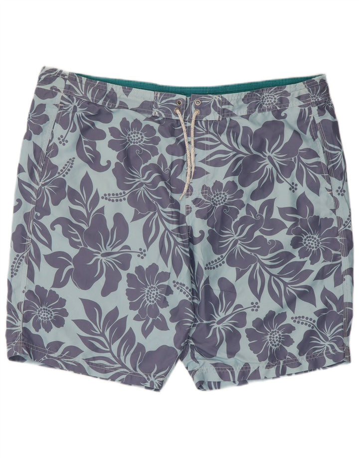 Мужские шорты для плавания Marks & Spencer XL, синие, полиэстер с цветочным принтом