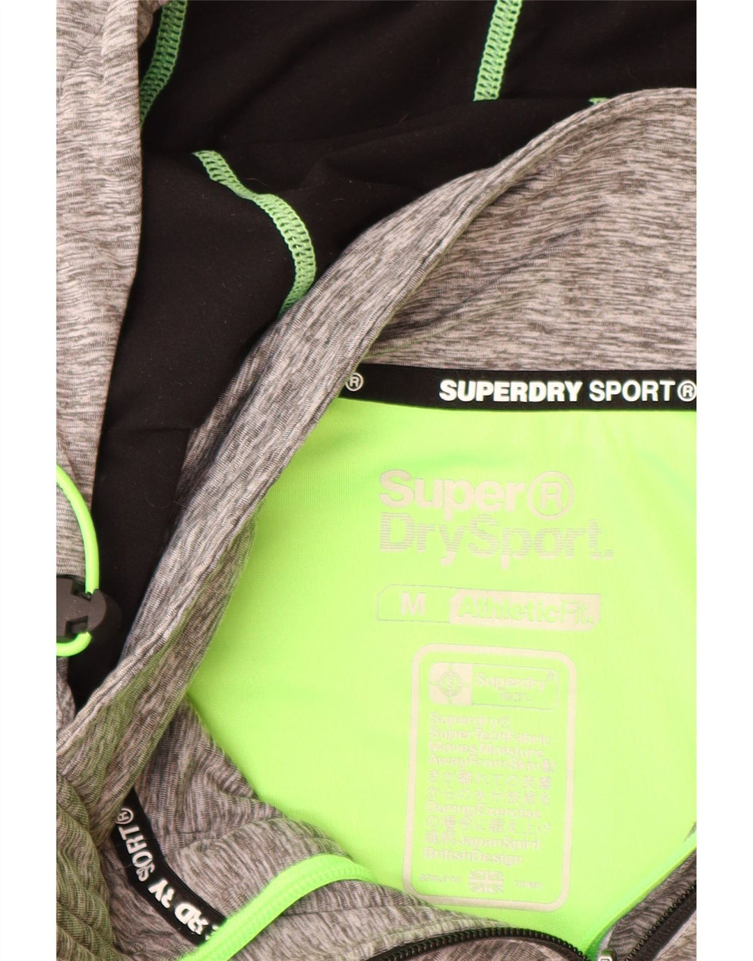 SUPERDRY Женский свитер с капюшоном и молнией спортивного кроя UK 12, средний серый цвет