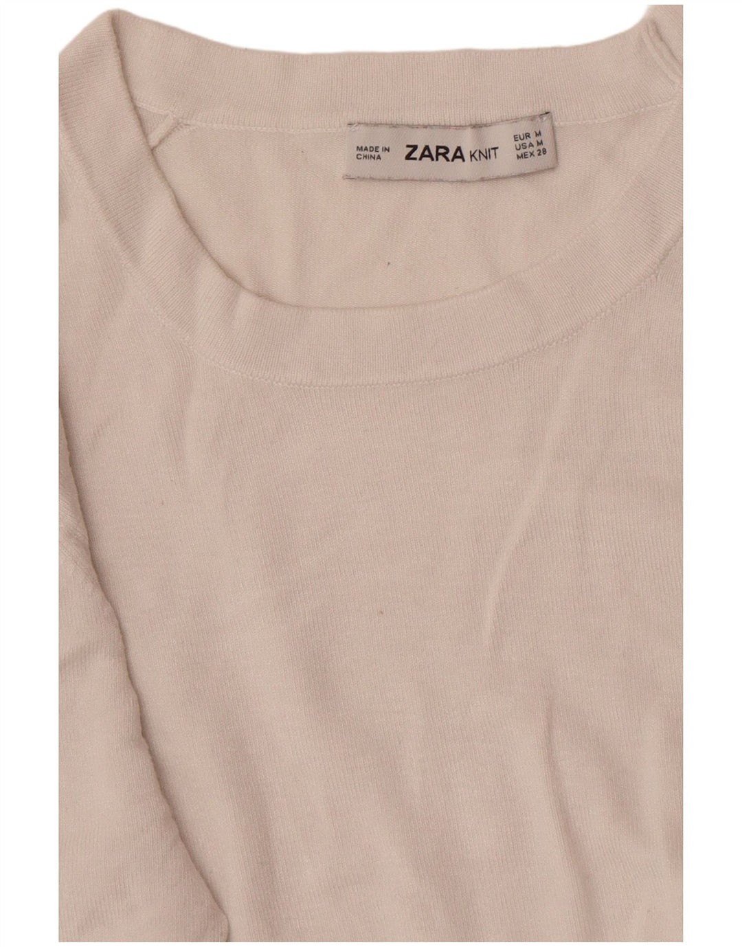 Женский джемпер с круглым вырезом Zara UK 12, средний белый